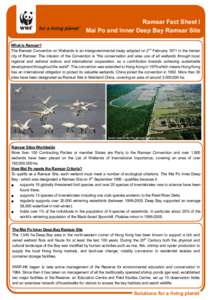 Ramsar Fact Sheet I Mai Po and Inner Deep Bay Ramsar Site What is Ramsar? The Ramsar Convention on Wetlands is an intergovernmental treaty adopted on 2nd February 1971 in the Iranian city of Ramsar. The mission of the Co