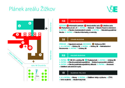 Plánek areálu Žižkov Italská ulice 5 6