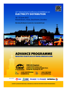 22nd International Conference & Exhibition on  ELECTRICITY DISTRIBUTION 10 –13 June 2013 Kistamässan, Kista, Stockholm, Sweden