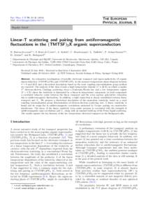 Phase transitions / Organic superconductor / Physical quantities / Electrical resistivity and conductivity / Carrier scattering / Fermi surface / Superconductivity / Umklapp scattering / Quantum critical point / Physics / Condensed matter physics / Superconductors