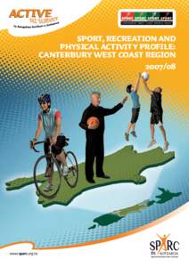 Sport, Recreation and Physical Activity Profile: Canterbury West Coast Region