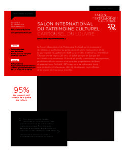 LES SALONS À PARIS PARTICIPER AU SALON 2014 DU JEUDI 6 AU DIMANCHE 9 NOVEMBRE 2014