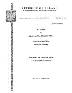 REPUBLIC OF POLAND PERMANENT MISSION TO THE UNITED NATIONS TEL  750 THIRD AVENW, 30TH FLOOR, NEW YORK, NY 10017
