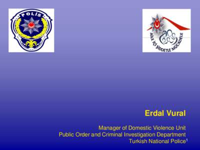 Erdal Vural Manager of Domestic Violence Unit Public Order and Criminal Investigation Department Turkish National Police1  Combating Domestic Violence and