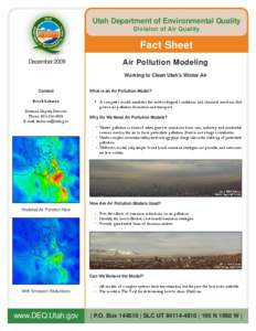 Utah Department of Environmental Quality Division of Air Quality Fact Sheet December 2009