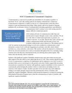 Disability / Language acquisition / Communication / Health / Individualized Education Program / Special education / Communicative competence / Education / Speech and language pathology / Augmentative and alternative communication