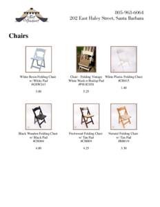 Chairs  White Resin Folding Chair w/ White Pad #GSW243 3.00