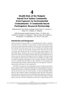 4  Health Risk of the Walpole Island First Nation Community from Exposure to Environmental Contaminants: A Community-based