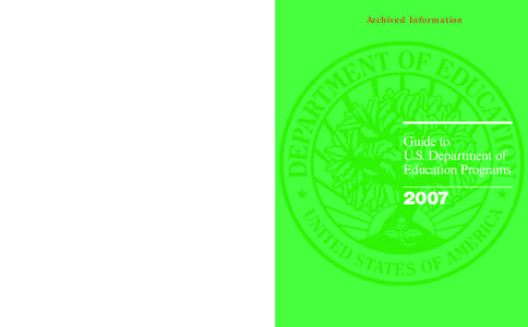 Guide to US Department of Education Programs -- August[removed]PDF)