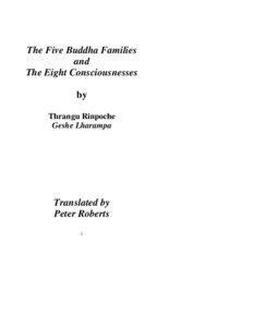 The Five Buddha Families and The Eight Consciousnesses