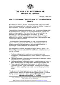 Microsoft Word[removed]The Government's Response to the Mortimer Review.doc