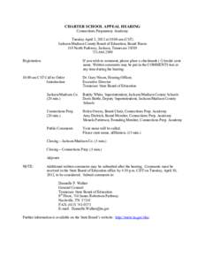 Microsoft Word - Connections Prep Appeal Hearing Agenda