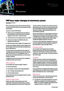 Briefing Pensions JunePPF levy: major changes to insolvency scores