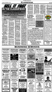 ♦ The Fulton County News ♦  CLASSIFIEDS THURSDAY, SEPTEMBER 24, 2009