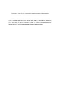 REGULAMENTO DE INSTALAÇÃO E FUNCIONAMENTO DOS ESTABELECIMENTOS DE HOSPEDAGEM  No u s o d a c o mp e t ê n c i a p r e v i s t a al í n e a v ) d o n . º 1 d o ar t i g o 64º d o b as e n o  d isp o sto