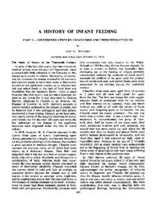 A HISTORY OF INFANT FEEDING PART V.-NINETEENTH CENTURY CONCLUDED AND TWENTIETH CENTURY BY