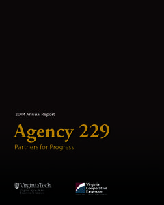 2014 Annual Report  Agency 229 Partners for Progress  Virginia Agricultural