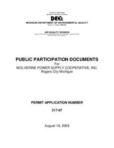 STATE OF MICHIGAN Jennifer M. Granholm, Governor MICHIGAN DEPARTMENT OF ENVIRONMENTAL QUALITY Steven E. Chester, Director