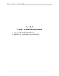 Gateway West Transmission Line Draft EIS  Appendix F Proposed Land Use Plan Amendments • •