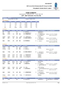 ICE HOCKEY IIHF In-Line World Championship DIV I Group C+D, MEN PRELIMINARY ROUND GROUP C GAME 1 GAME SUMMARY Hakametsa Rink 2