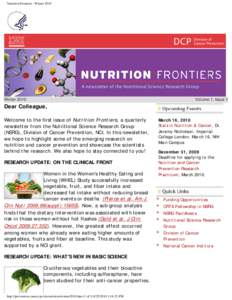 Nutrition Frontiers - Winter 2010