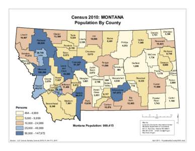 Census 2010: MONTANA Population By County Lincoln 19,687  Sanders
