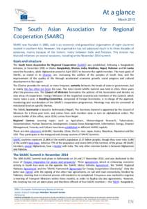 International trade / Free trade agreements / South Asian Free Trade Area / South Asia / Bhutan / SAARC Consortium on Open and Distance Learning / South Asian University / International relations / South Asian Association for Regional Cooperation / Politics