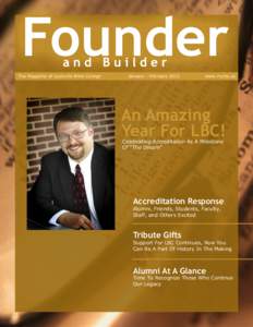 The Magazine of Louisville Bible College  January - February 2013 www.mylbc.us