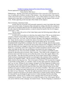 Southern Campaign American Revolution Pension Statements Pension application of John McCall S17579 fn18NC Transcribed by Will Graves[removed]Methodology: Spelling, punctuation and grammar have been corrected in some ins