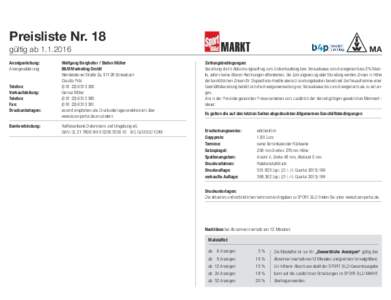 Preisliste Nr. 18 MA gültig abAnzeigenleitung: Anzeigenabteilung: