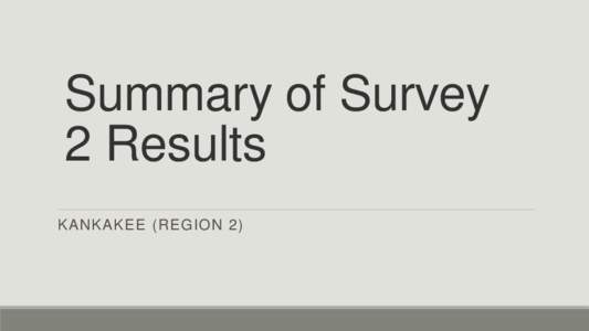 Summary of Survey 2 Results KANKAKEE (REGION 2) Objective of Survey 2: To inform the status of specific threats and importance of various conservation actions for habitats within