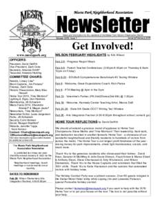 Mesta Park Neighborhood Association  Newsletter News and information for ALL residents of the Mesta Park Historic Preservation District January/February 2015