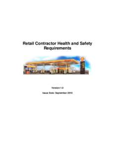 Retail Contractor Health and Safety Requirements Version 1.0 Issue Date: September 2010