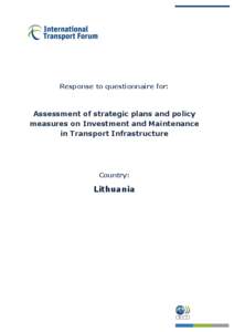 Response to questionnaire for:  Assessment of strategic plans and policy