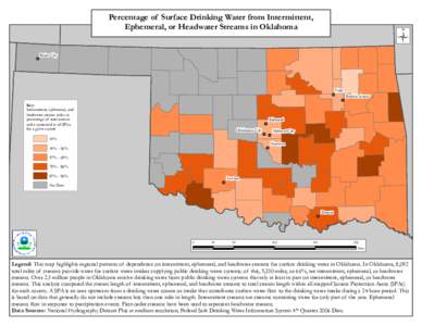 Percentage of Surface Drinking Water from Intermittent, Ephemeral or Headwater Streams in Oklahoma