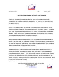 PRESS RELEASE  DATE: 20th May 2009