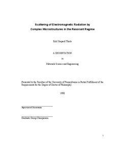 Scattering of Electromagnetic Radiation by Complex Microstructures in the Resonant Regime