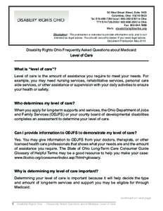 50 West Broad Street, Suite 1400 Columbus, Ohio[removed]Tel[removed]local[removed]in Ohio TTY[removed][removed]in Ohio Fax[removed]Web: disabilityrightsohio.org