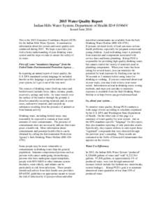 Water pollution / Water supply and sanitation in the United States / Water / Drinking water / Irrigation / Maximum Contaminant Level / Water quality / Surface runoff / Bottled water / Tap water / United States Environmental Protection Agency / Drinking water quality in the United States