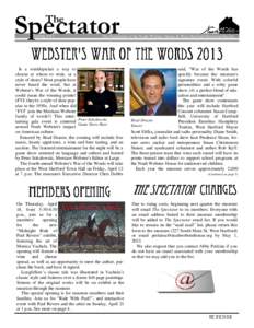 The  Spectator Spring[removed]The Newsletter of the Noah Webster House & West Hartford Historical Society