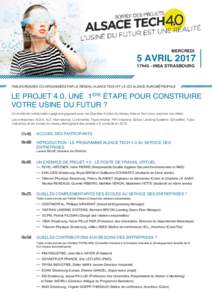 MERCREDI  5 AVRIL 2017 17h45 - INSA STRASBOURG  tables-rondes co-organisées par le réseau alsace tech et la cci alsace eurométropole