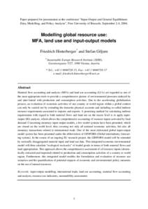 International trade, material flows and economic