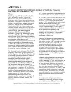 Appendix A:  FY 2003, FY 2004 Performance Plan:  Bureau of Alcohol, Tobacco, Firearms, and Explosives (ATF)