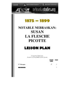 1875 – 1899 NOTABLE NEBRASKAN: SUSAN LA FLESCHE PICOTTE