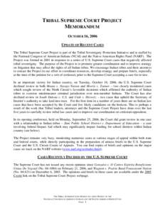 Microsoft Word - Tribal Supreme Court Project - Case Updates[removed]doc