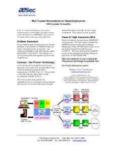 MLS Trusted Workstations for Rapid Deployment