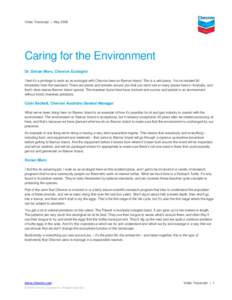 Caring for the Environment Transcript