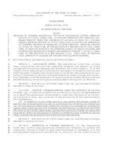 LEGISLATURE OF THE STATE OF IDAHO Sixty-second Legislature Second Regular Session[removed]IN THE SENATE SENATE BILL NO[removed]BY STATE AFFAIRS COMMITTEE