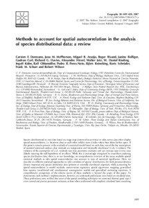 Ecography 30: 609Á628, 2007 doi: [removed]j[removed]05171.x # 2007 The Authors. Journal compilation # 2007 Ecography