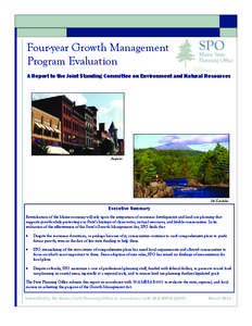 Four-year Growth Management Program Evaluation A Report to the Joint Standing Committee on Environment and Natural Resources Augusta